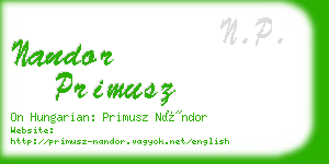 nandor primusz business card